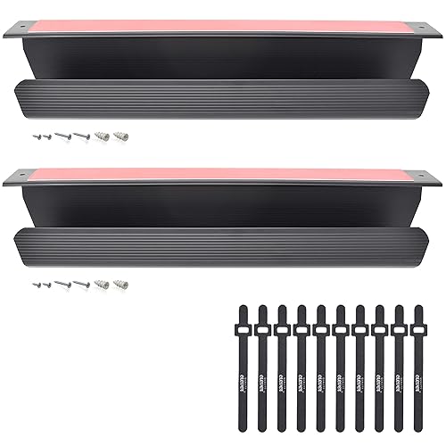 Cable Management Tray, Under-Desk, On-Wall or Side-of-Desk, 17x4x2.4”, 2-PK, Hide & Organize Your Cables, Power Supplies and Power Strips, Bonus 10-Pk