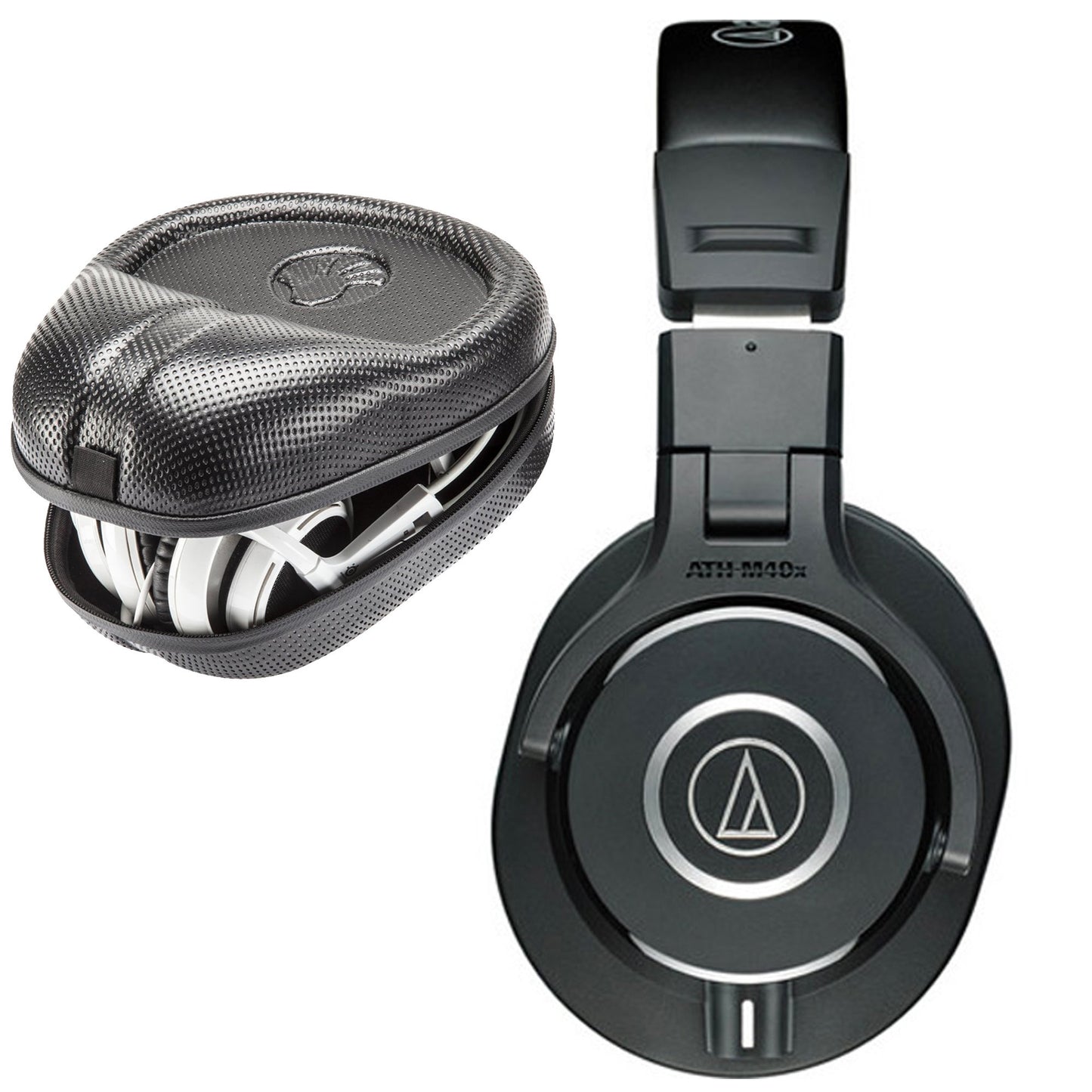 Audio-Technica ATH-M40x Monitor Headphones with SLAPPA SL-HP-07 Full Sized HardBody PRO Headphone Case