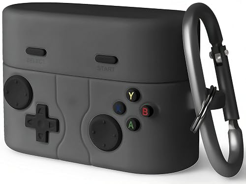Geiomoo Funny Silicone Cover for Sony WF-1000XM6 Case, Cartoon Game Design with Carabiner (Dark Gray)