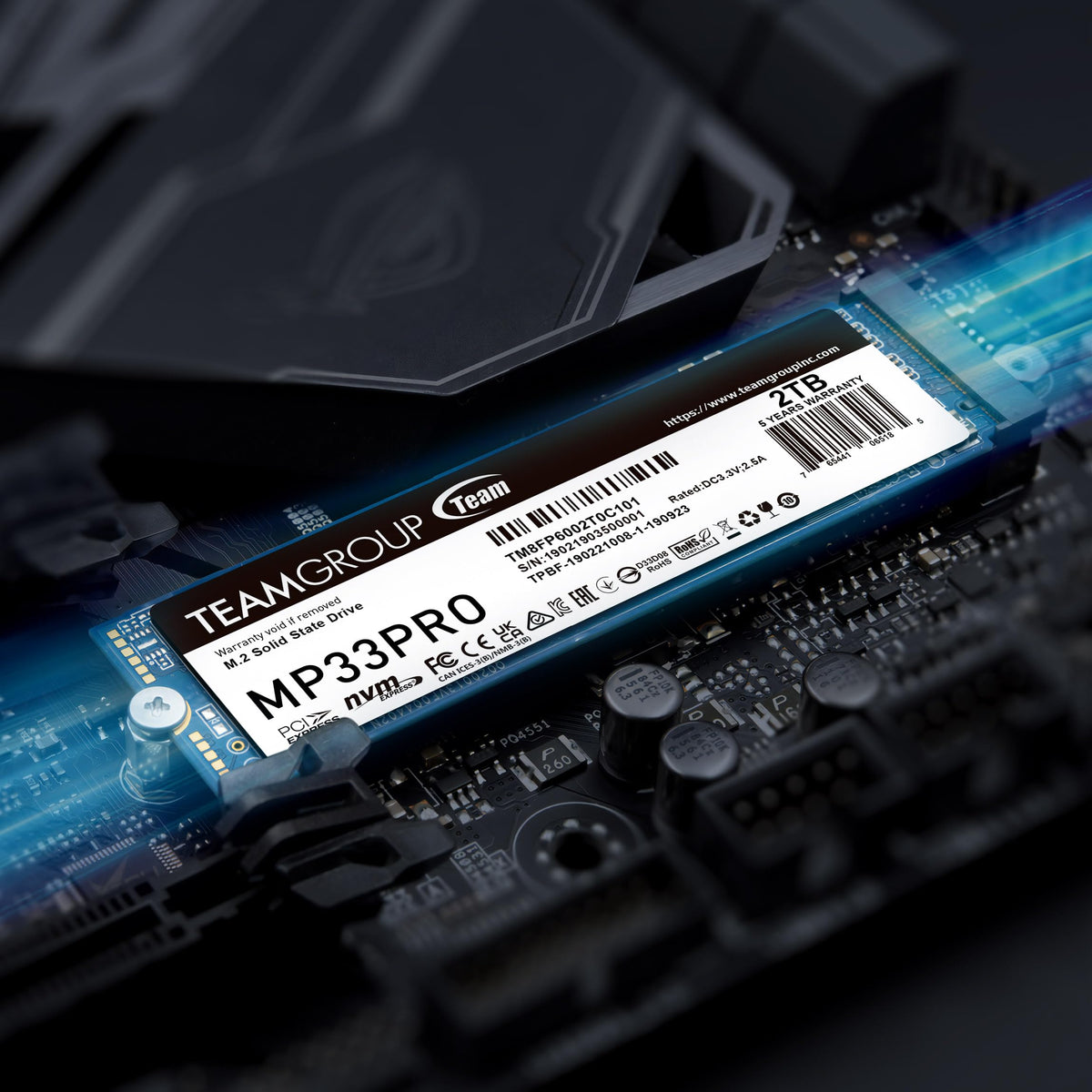TEAMGROUP MP33 PRO 512GB SLC Cache 3D NAND TLC NVMe 1.3 PCIe Gen3x4 M.2 2280 Internal SSD (Read Speed up to 3500MB/s) 256TBW Compatible with Laptop