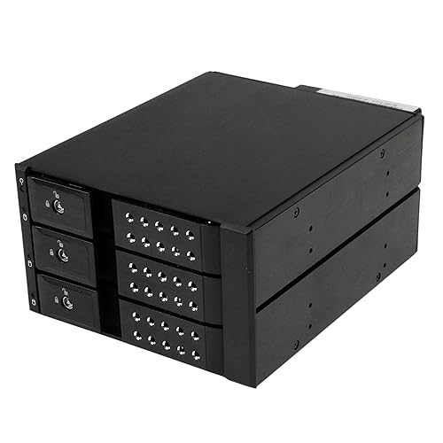 StarTech.com 3-Bay Hot Swap Backplane for 3.5in SAS II/SATA III - 6 Gbps HDD - Aluminum Trayless Mobile Rack Backplane (HSB3SATSASBA),Black