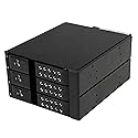 StarTech.com 3-Bay Hot Swap Backplane for 3.5in SAS II/SATA III - 6 Gbps HDD - Aluminum Trayless Mobile Rack Backplane (HSB3SATSASBA),Black
