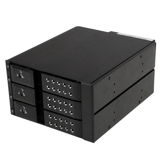 StarTech.com 3-Bay Hot Swap Backplane for 3.5in SAS II/SATA III - 6 Gbps HDD - Aluminum Trayless Mobile Rack Backplane (HSB3SATSASBA),Black