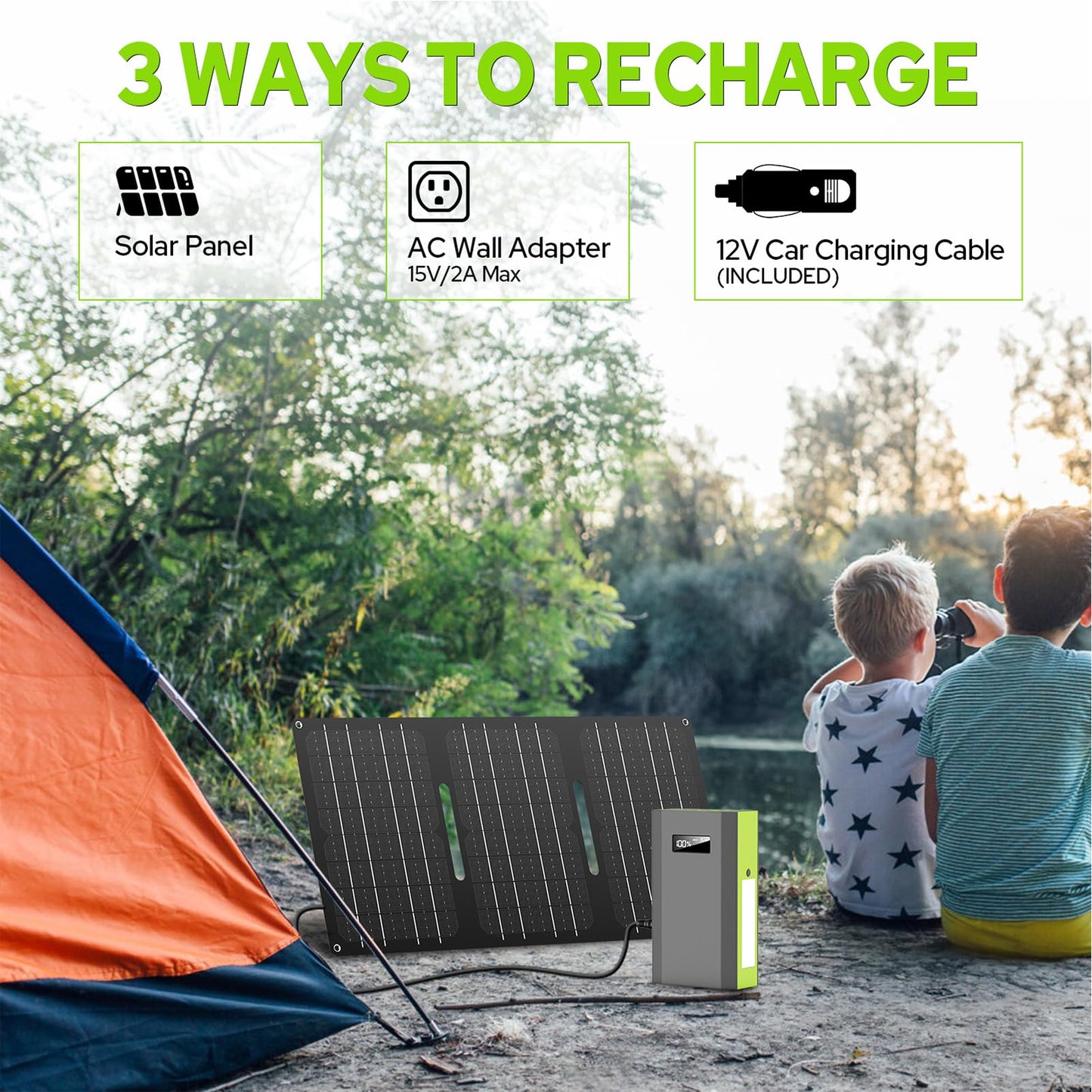Portable Power Bank with AC Outlet, 65W External Battery Pack Backup