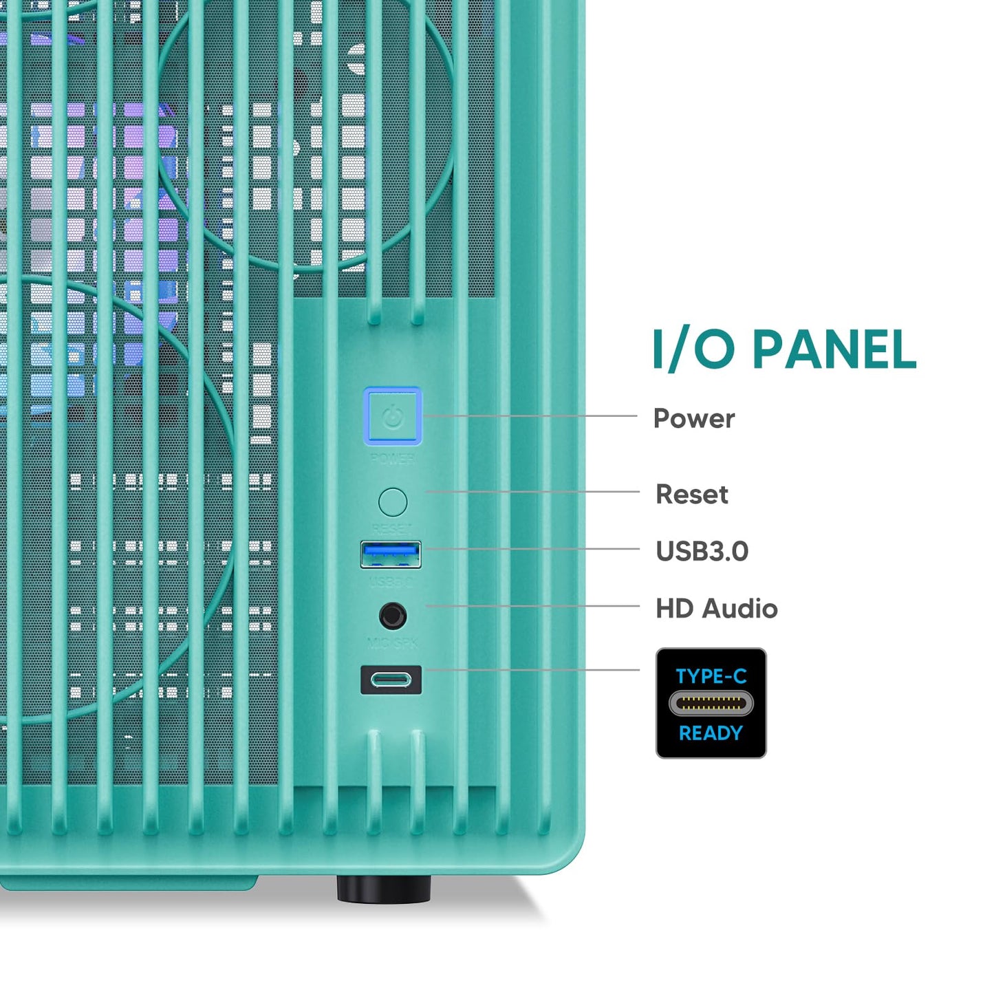 Vetroo M06 Micro-ATX/Mini-ITX Gaming PC Case, Compact High Airflow Mesh Mid Tower, Supports 5×120mm Fans & 240mm Liquid Cooling, GPU Up to 355mm