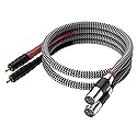 byuiyeo Balanced Audio 2RCA Male to Dual XLR Male Connections Cables 3M/10FT Audiophile HiFi Interconnect for Home Theater, Amplifiers, and Hi-Fi