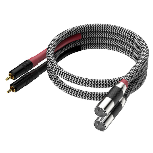byuiyeo Balanced Audio 2RCA Male to Dual XLR Male Connections Cables 3M/10FT Audiophile HiFi Interconnect for Home Theater, Amplifiers, and Hi-Fi