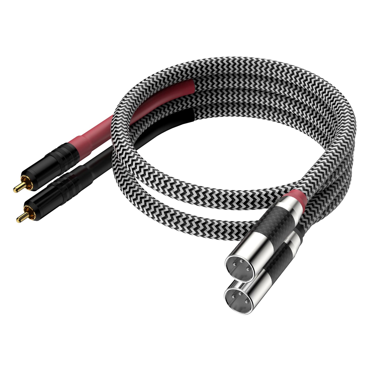 Moonsaudio Balanced Audiophile Audio 2RCA to Dual XLR Male Connections Cables 1M/3.3FT HiFi Interconnect Cable for Home Theater, HDTV