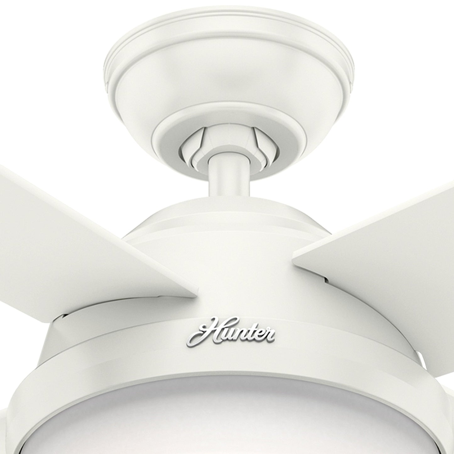 Hunter Fan 52 in. Contemporary Ceiling Fan in Fresh White with LED Light and Remote Control (Renewed)