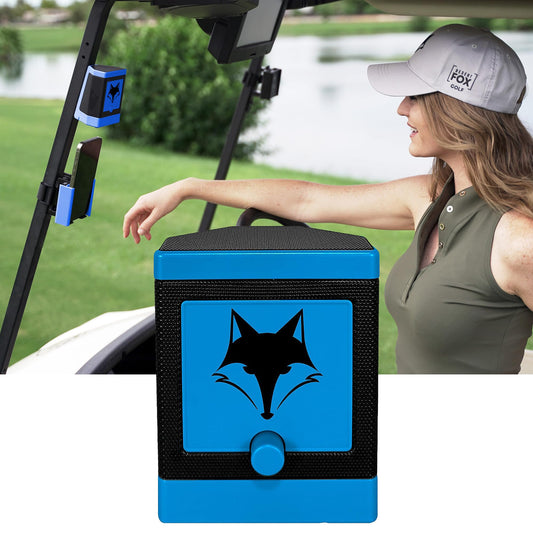 DESERT FOX GOLF DJ-10 Golf Cart Bluetooth Speaker - Wireless Magnetic Golf Speaker with Secure Mount - Loud, Weatherproof Sound with Retro Volume Knob