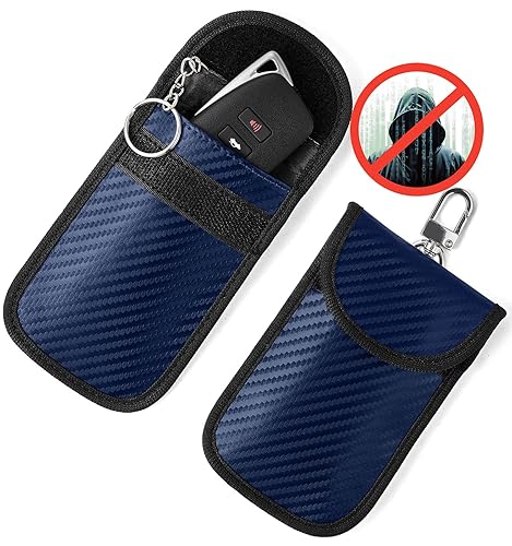 Vammcht Upgraded Faraday Bag for Key Fob (2 Pack), Premium Faraday Key Fob Protector- Car RFID Signal Blocking, Car Security Protection, Anti-Theft