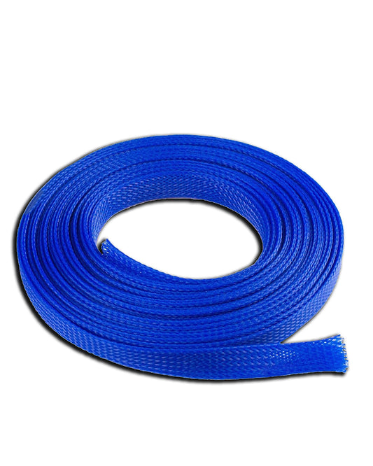Cable Management Cord Organizer Protector Wire Loom 1/2" Inch 20 FT Blue Braided Cable Organizer Expandable Cord Cover Super-Deals-Shop