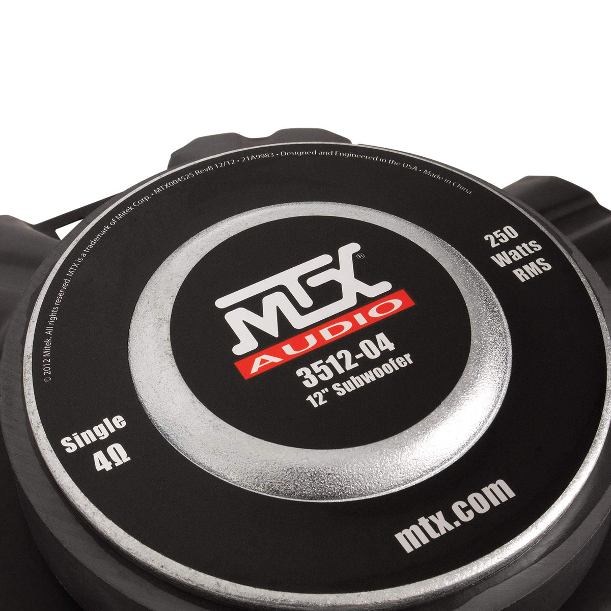 MTX 3512-04 12" 500 Watt Peak/250 Watt RMS SVC 4-ohm Car Audio Subwoofer Sub