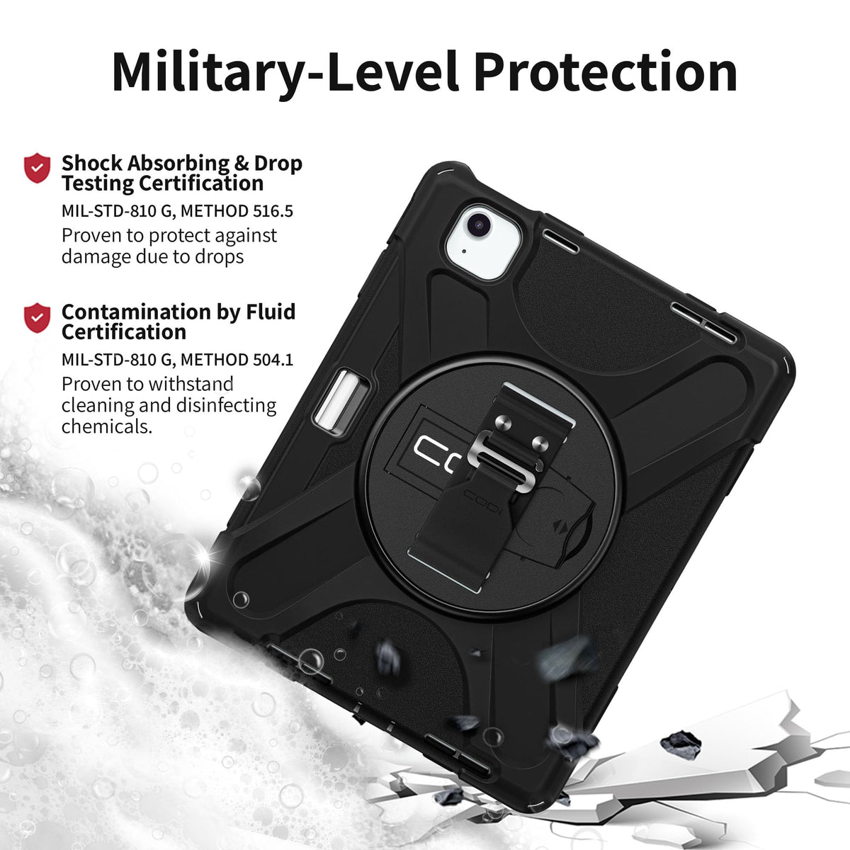 CODi Rugged Case with Integrated Screen Protector for iPad Air 11" (M2, M3, M4), iPad Pro 11" (1-4 Gen), iPad Air 10.9" (4th, 5th Gen) - Drop-Tested
