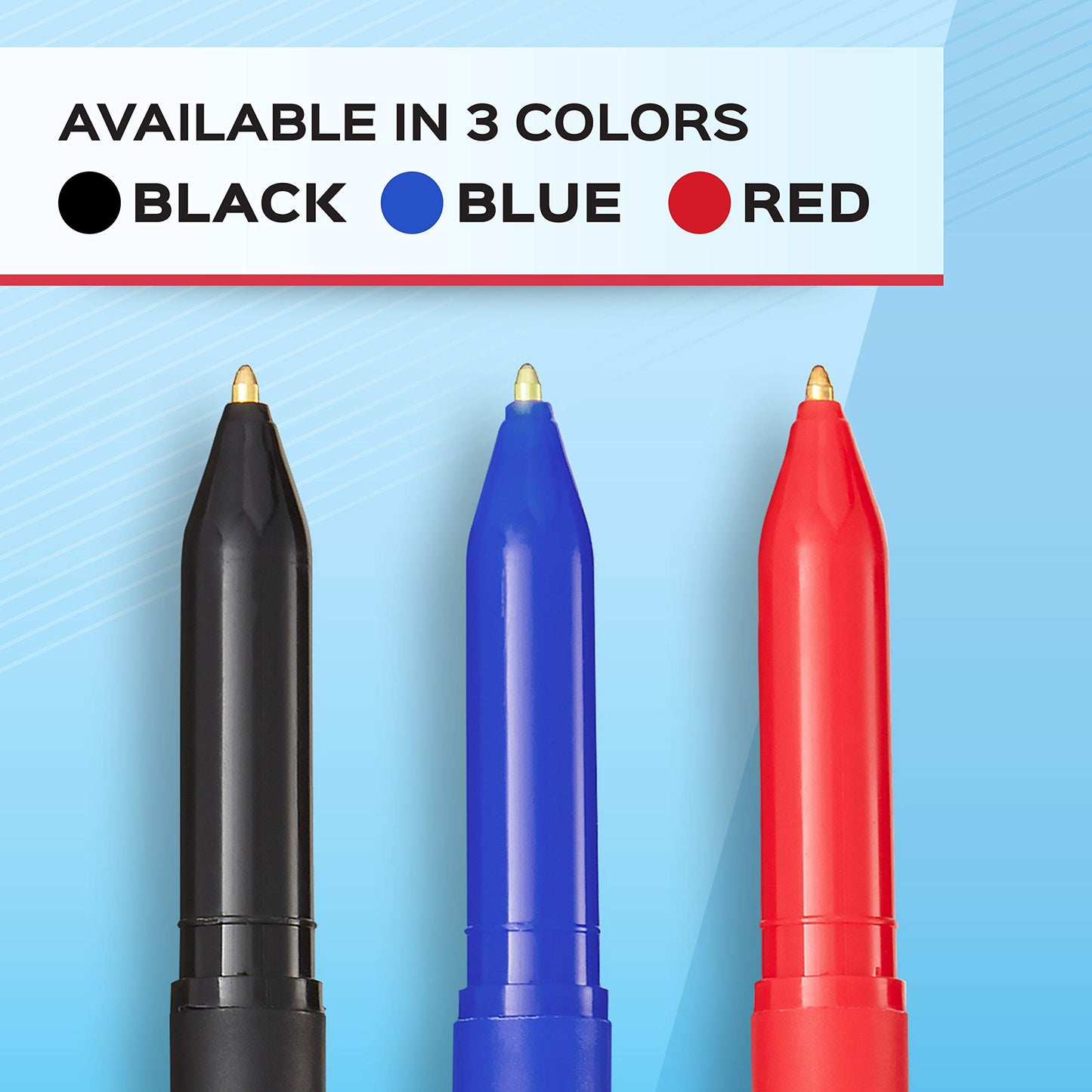 Paper Mate® Ballpoint Stick Pens, Medium Point, 1.0 mm, Black Barrel, Black Ink, Pack Of 12