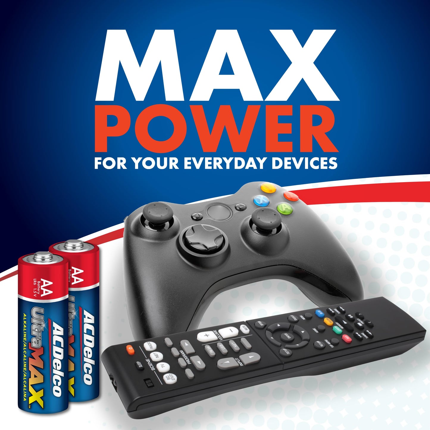 Powermax ACDelco UltraMAX 20-Count AA Batteries, Alkaline Battery with Advanced Technology, 10-Year Shelf Life, Recloseable Packaging