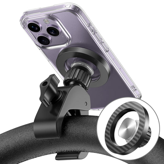 Pipiboo Magnetic Phone Holder Clamp Mount:[24*N55 Magnet] Rotatable Handlebar Accessories for MagSafe for Stroller,Peloton,Steering Wheel,Push