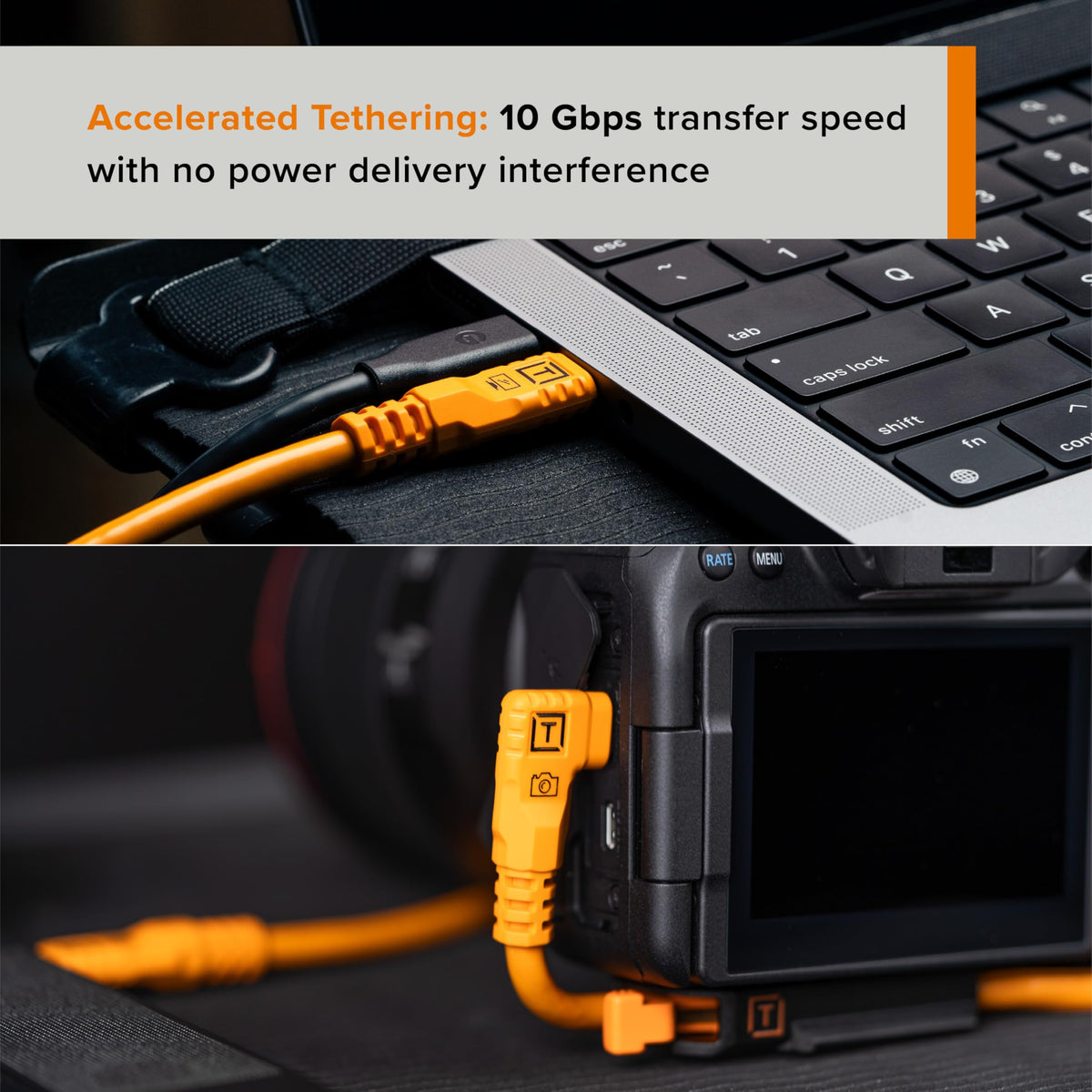 TetherPro Optima 10Gbps Gen 2 USB-C, 15' (4.6m), Straight to Right