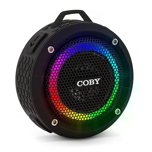 Coby Waterproof True Wireless Speakers, Shower Speaker, Bluetooth Speakers, 3W, Hi-Quality Sound, 33-Ft Wireless, Pair Speakers Together, Speakers