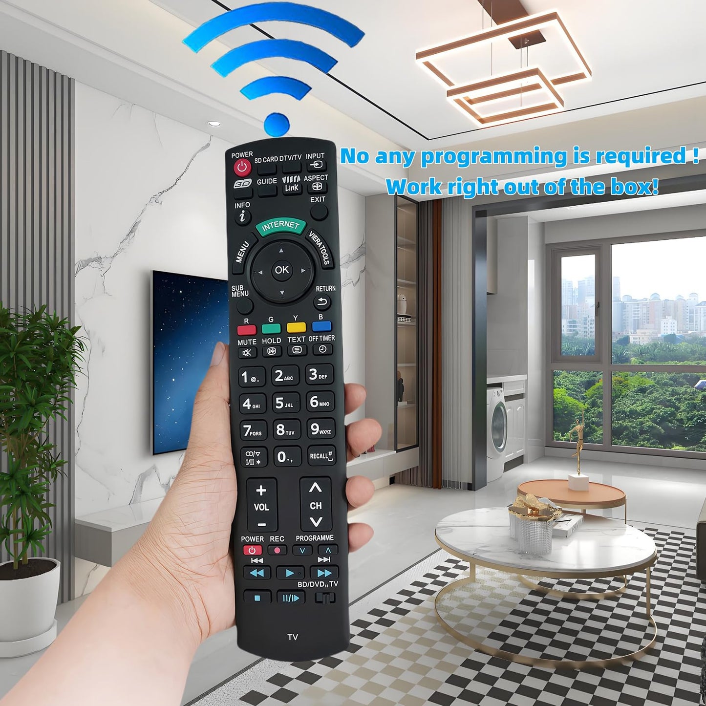 Replacement Remote Control Compatible for Panasonic TC-P50UT50 TH-C50HD18 TH-M50HD18 N2QAYB000806 TC-L47E50 TC-L55E50 Plasma LCD LED HDTV TV