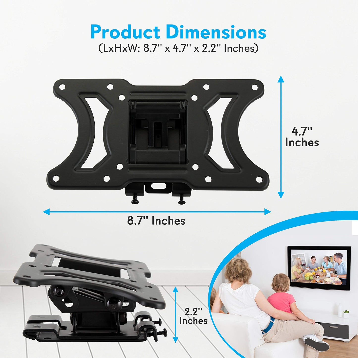 Pyle PSWLB62 Universal Tilting TV Wall Mount - Slim Quick Install VESA Mounting Bracket for TV Monitor, Mounts 10 to 32 Inch HDTV, LED, LCD, Plasma