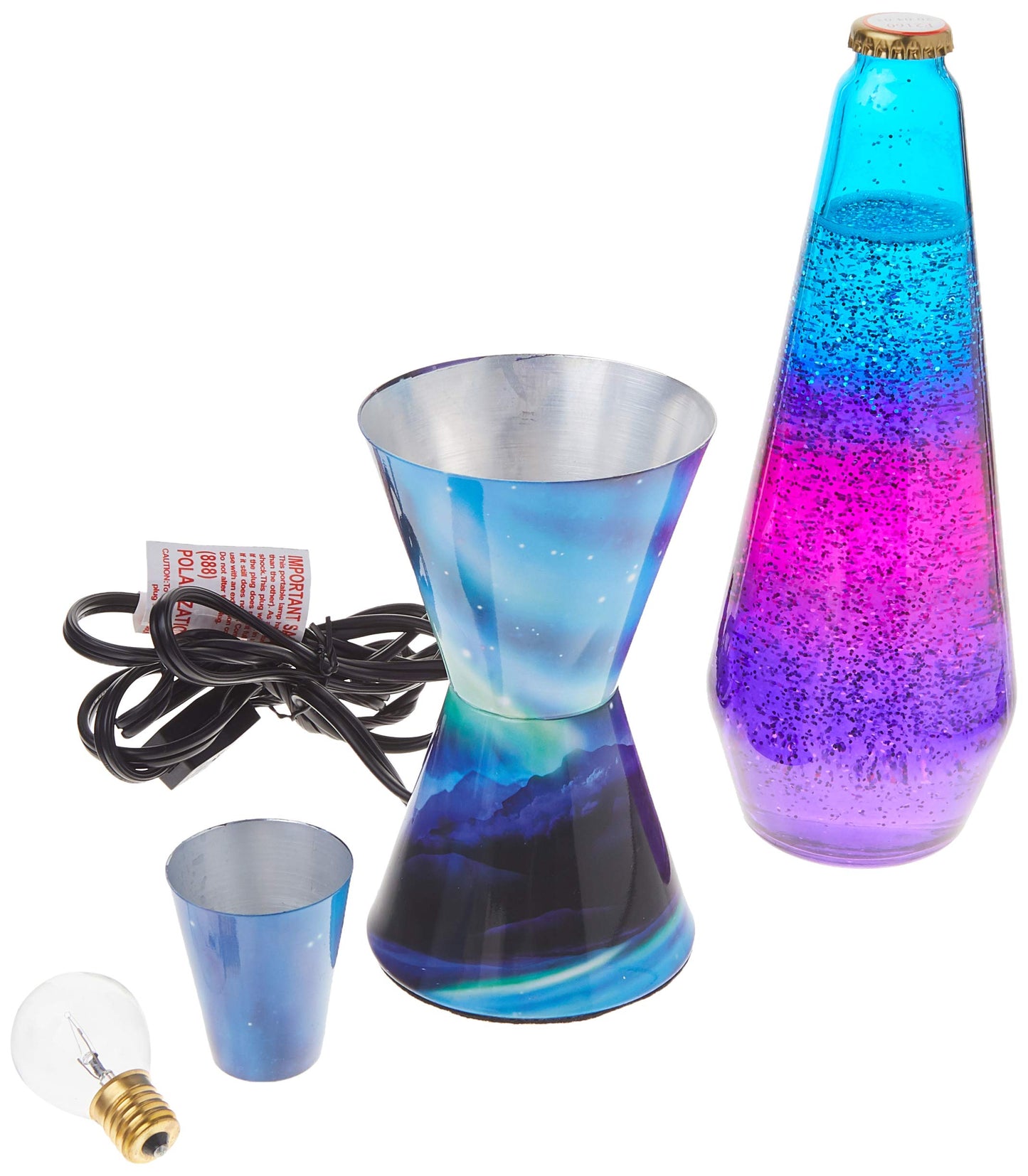 Lamp 2160 LVA2160 Colormax Northern Lights, 14.5-inches, Glitter with Clear Liquid and Decal Base