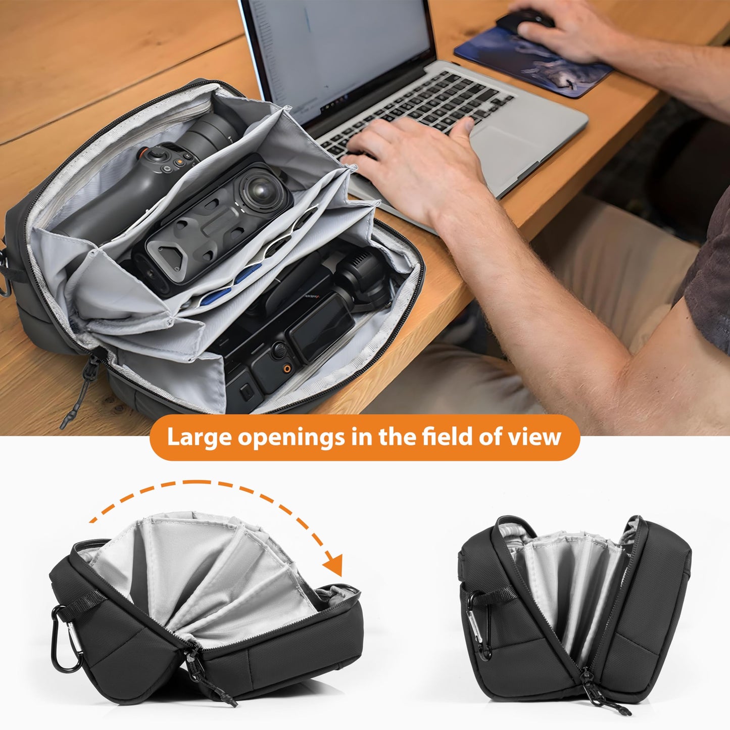 Tomat Osmo Pocket 3 Carry Bag for DJI Osmo Pocket 3/ Osmo Mobile 7P /SEAccessories, Portable Travel Large Case Waterproof Multilayer All in One