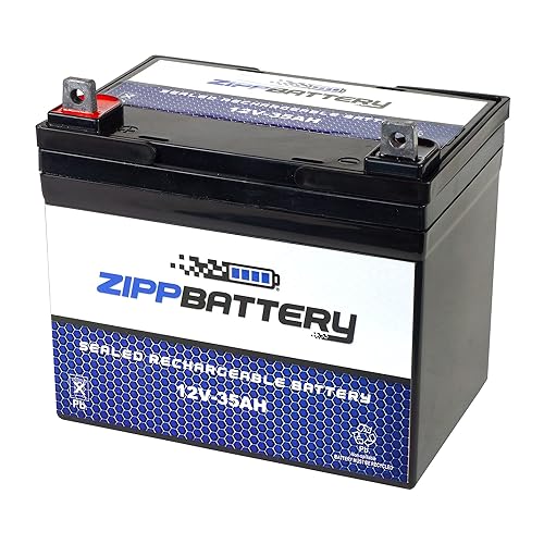 ZIPPBATTERY 12V 35AH T3 Maintenance-Free Battery for Lawn Mowers, Snow Blowers, Solar Energy, UPS Systems, and More - Nut and Bolt (T3) Terminal