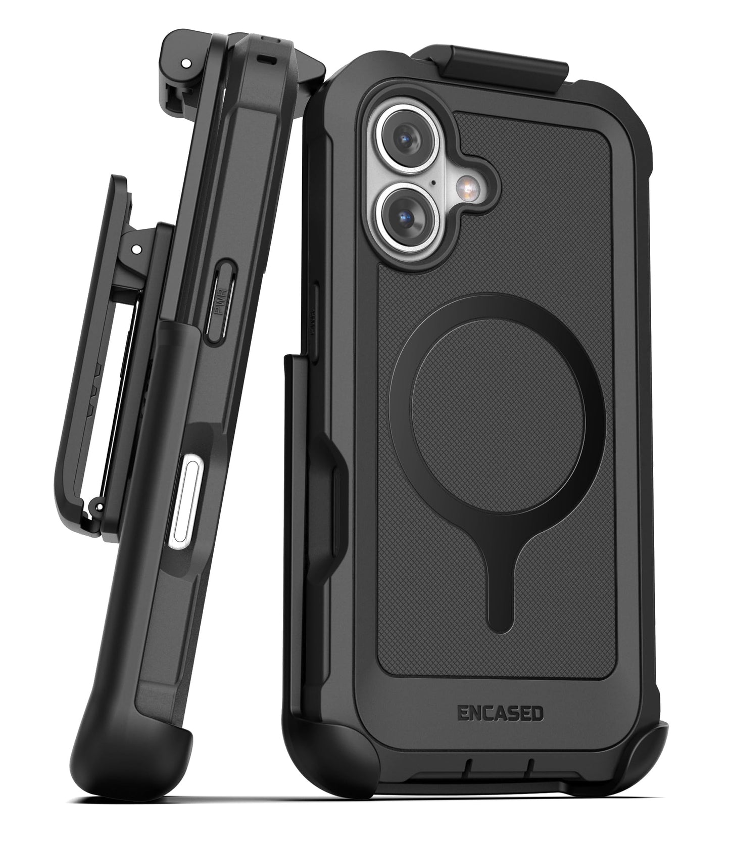 Encased Protective Case for iPhone 16 with Belt Clip (2025) Full-Body Case with Built-in Screen Protector and Phone Holster (Compatible with MagSafe)