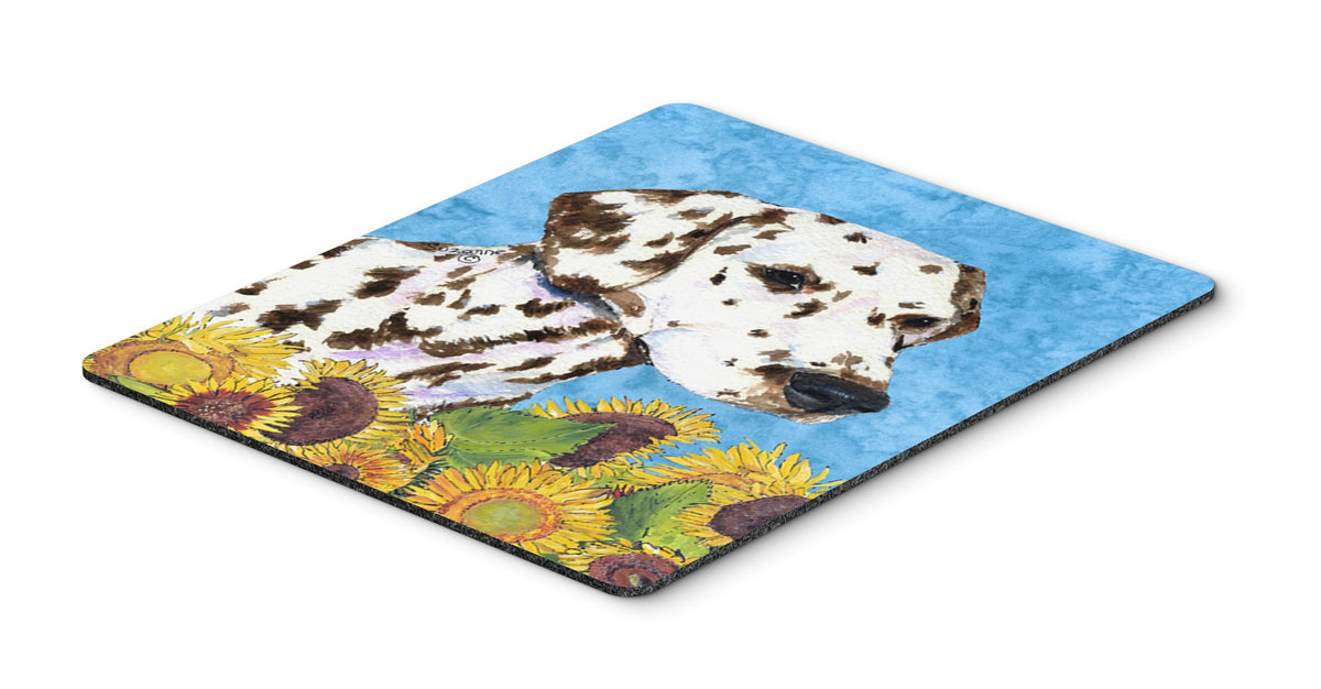 Caroline's Treasures SS4238MP Dalmatian in Summer Flowers Mouse Pad, Hot Pad or Trivet for Home Office Gaming Working Computers Laptop Mouse