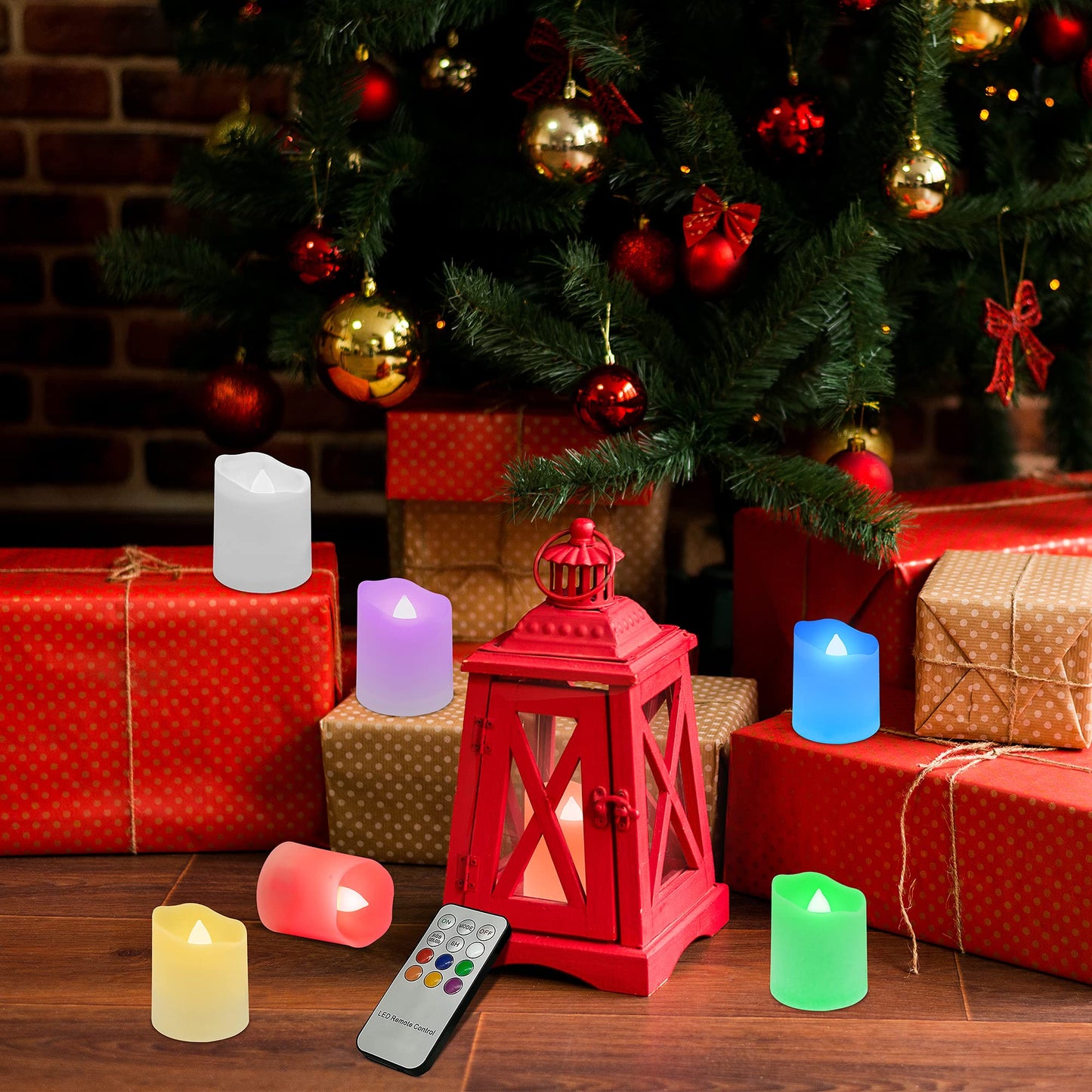 Daord Rechargeable LED Color Changing Tea Lights USB Flameless Warm White Flickering Votive Candles with Remote for Halloween Christmas Romantic Home