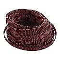 Bettomshin 1Pc 32.8Ft(10m) Cable Management Sleeve, 3/8"(10mm) Width PET Black & Red Cord Protector, Wire Loom Tube Insulated Split Sleeving for USB