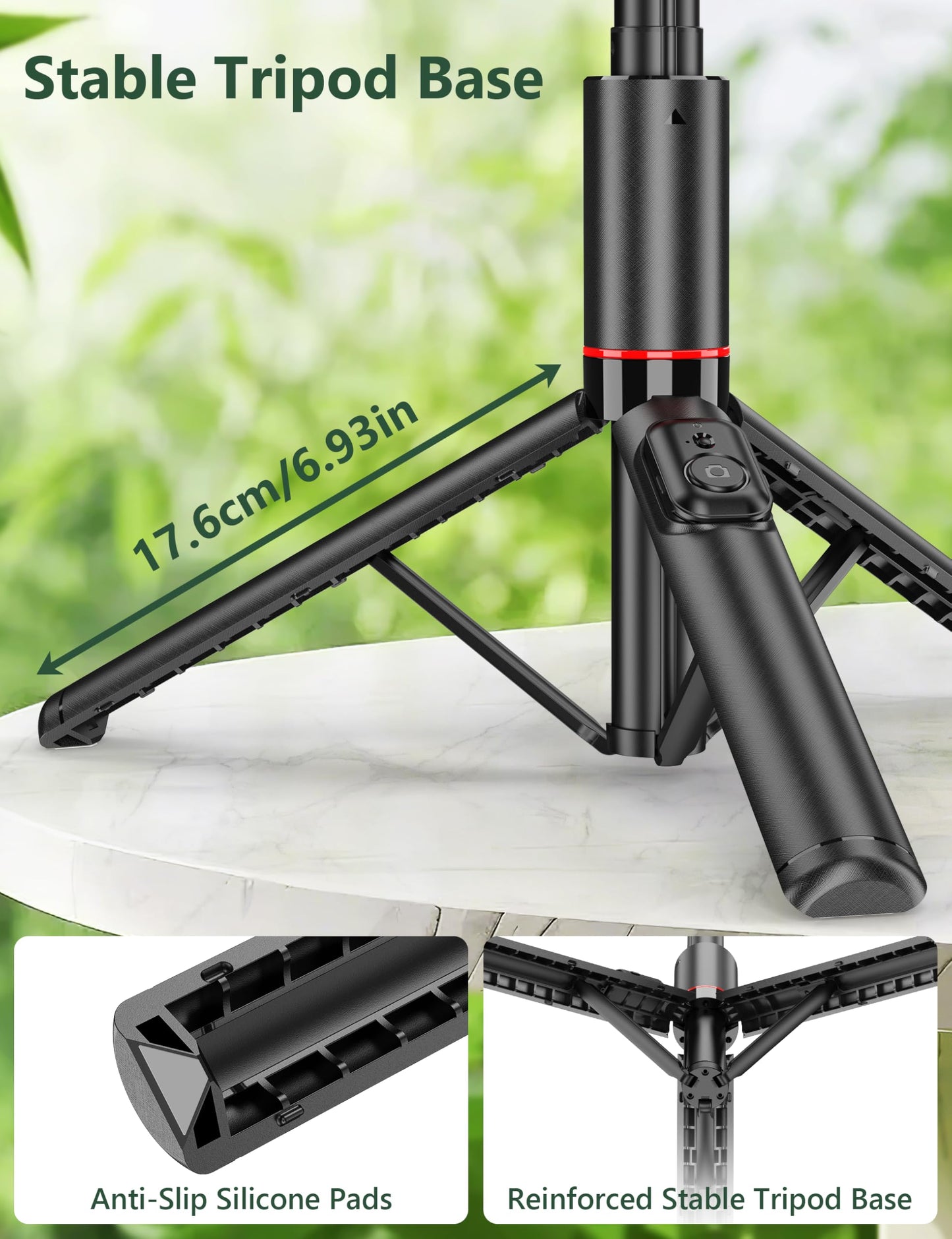 52" Selfie Stick Tripod, Aluminum All-in-1 Extendable Cell Phone Tripod Stand with Remote, 360° Rotate Lightweight & Portable Travel Tripod for Cell