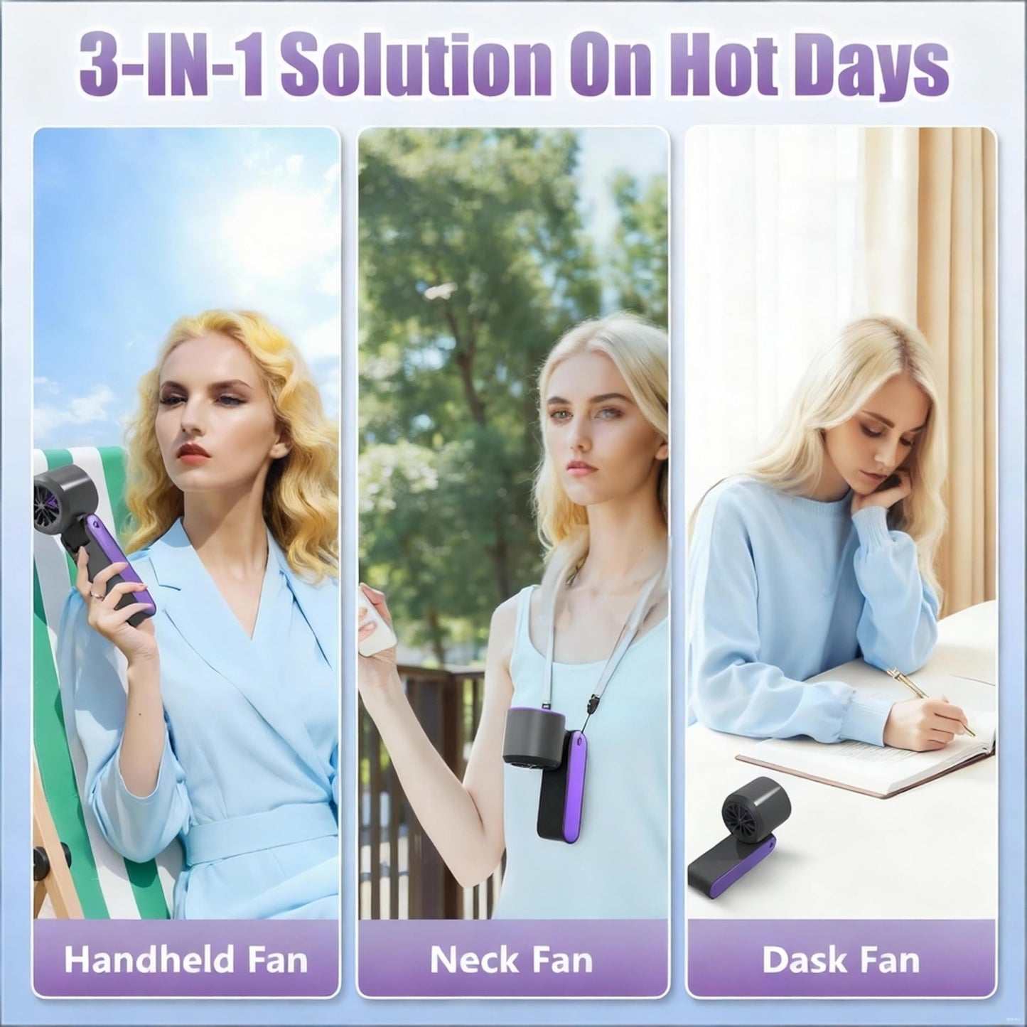 LENEFU Small Fan Foldable,Handheld Fan with Lanyard,Portable Cooling Hand Mini Fans,with Cold Plate 4000mAh Strong Wind USB Fast Charging Pocket