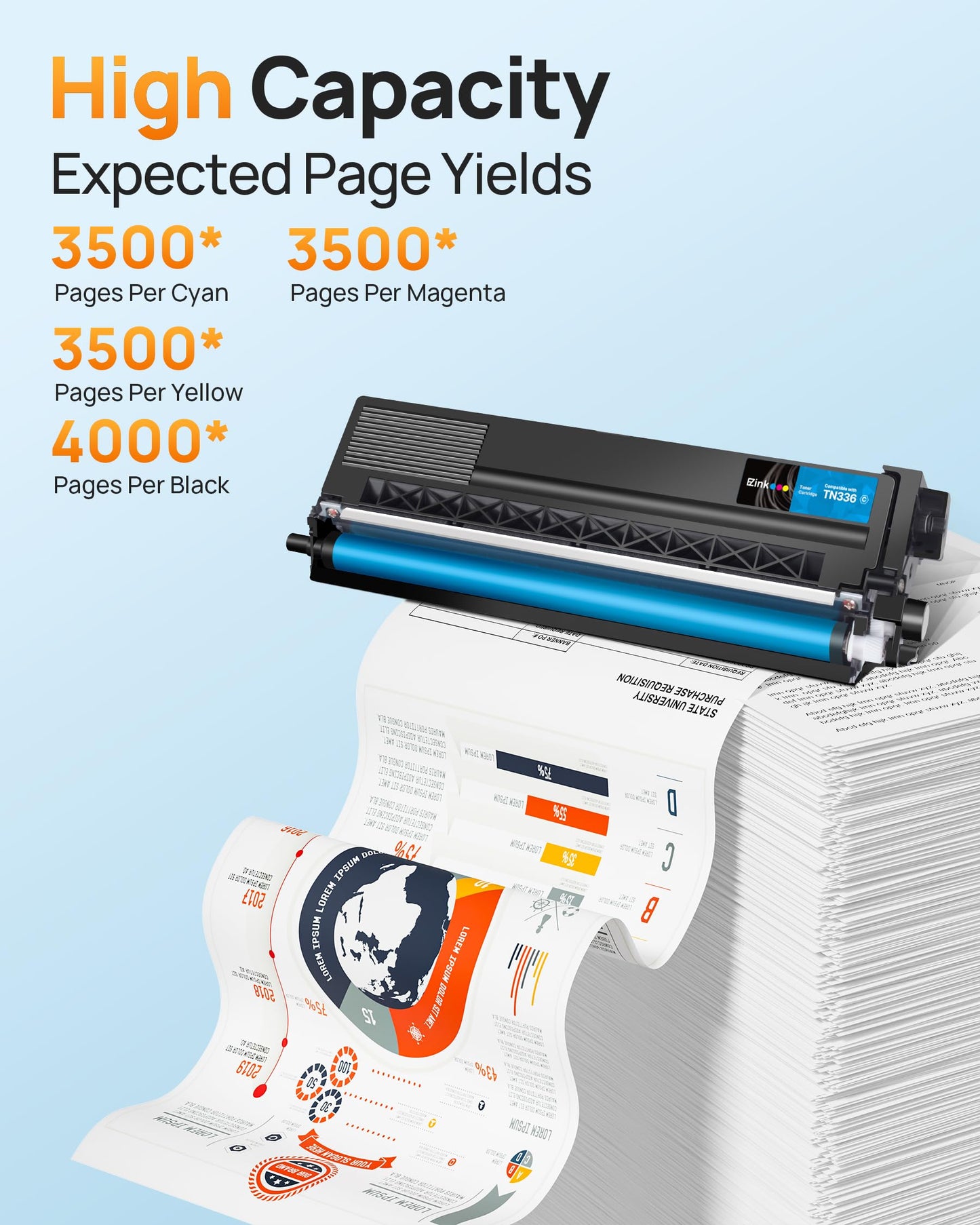E-Z Ink Compatible TN336 Replacement for Brother TN336 Toner Cartridges