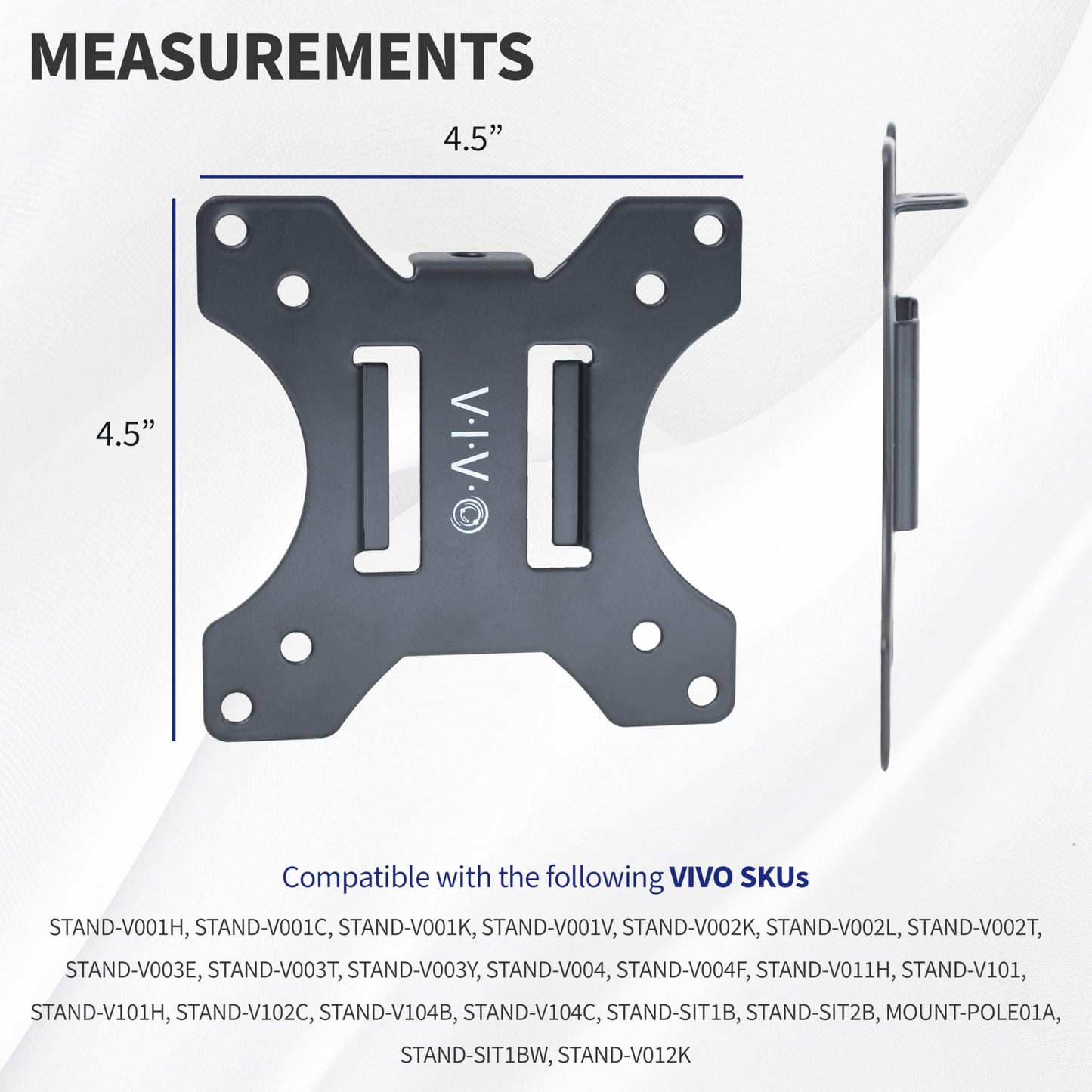 VIVO Steel VESA Bracket 75x75 and 100x100 Mounting for Computer Monitor Stand, Quick Release Removable VESA Plate Kit with Hardware, Black