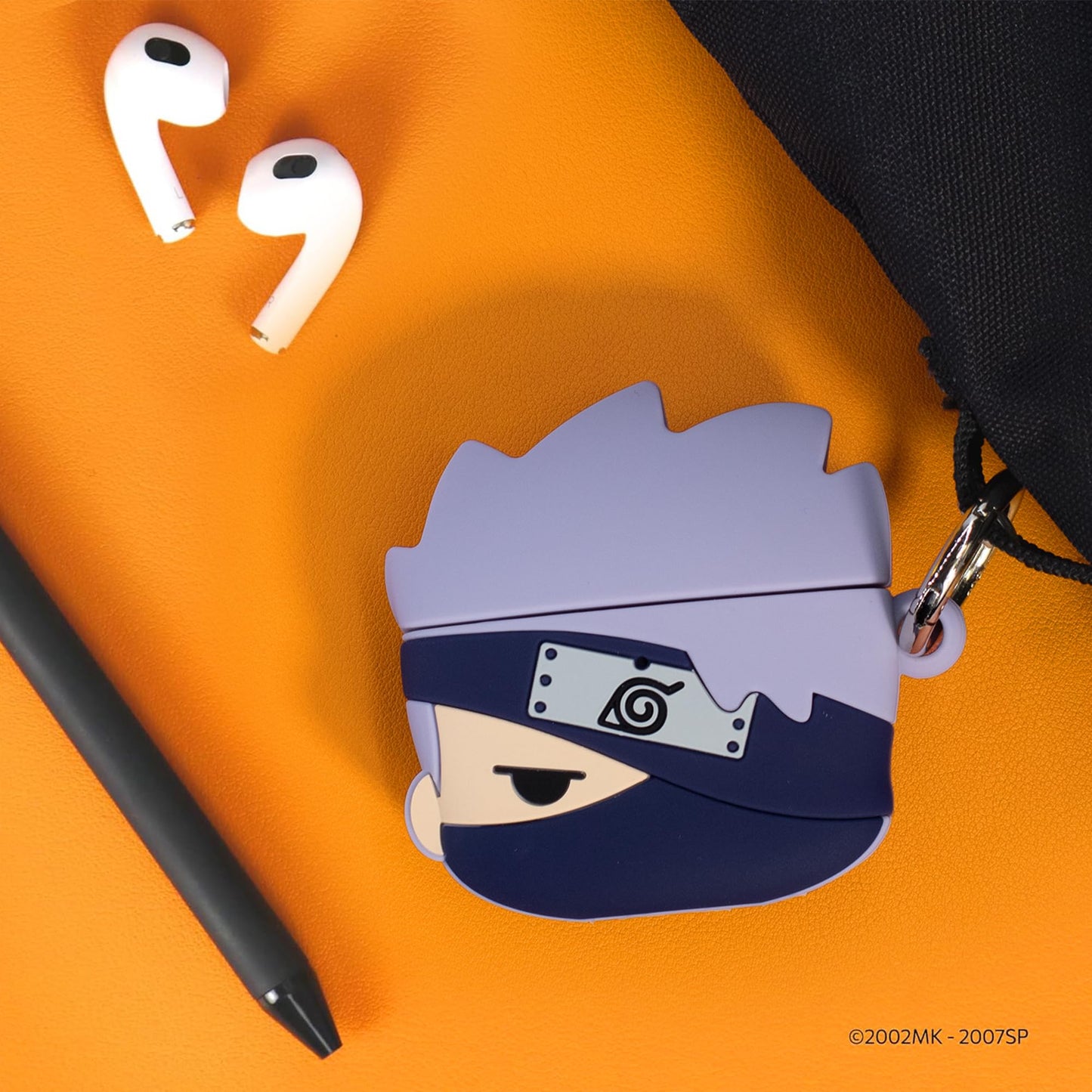iFace Naruto Shippuden Anime Figure Case [ Compatible with AirPods Pro 1/Pro 2, Not for Pro 3] - Silicone Protective Cover [Carabiner Clip Included]