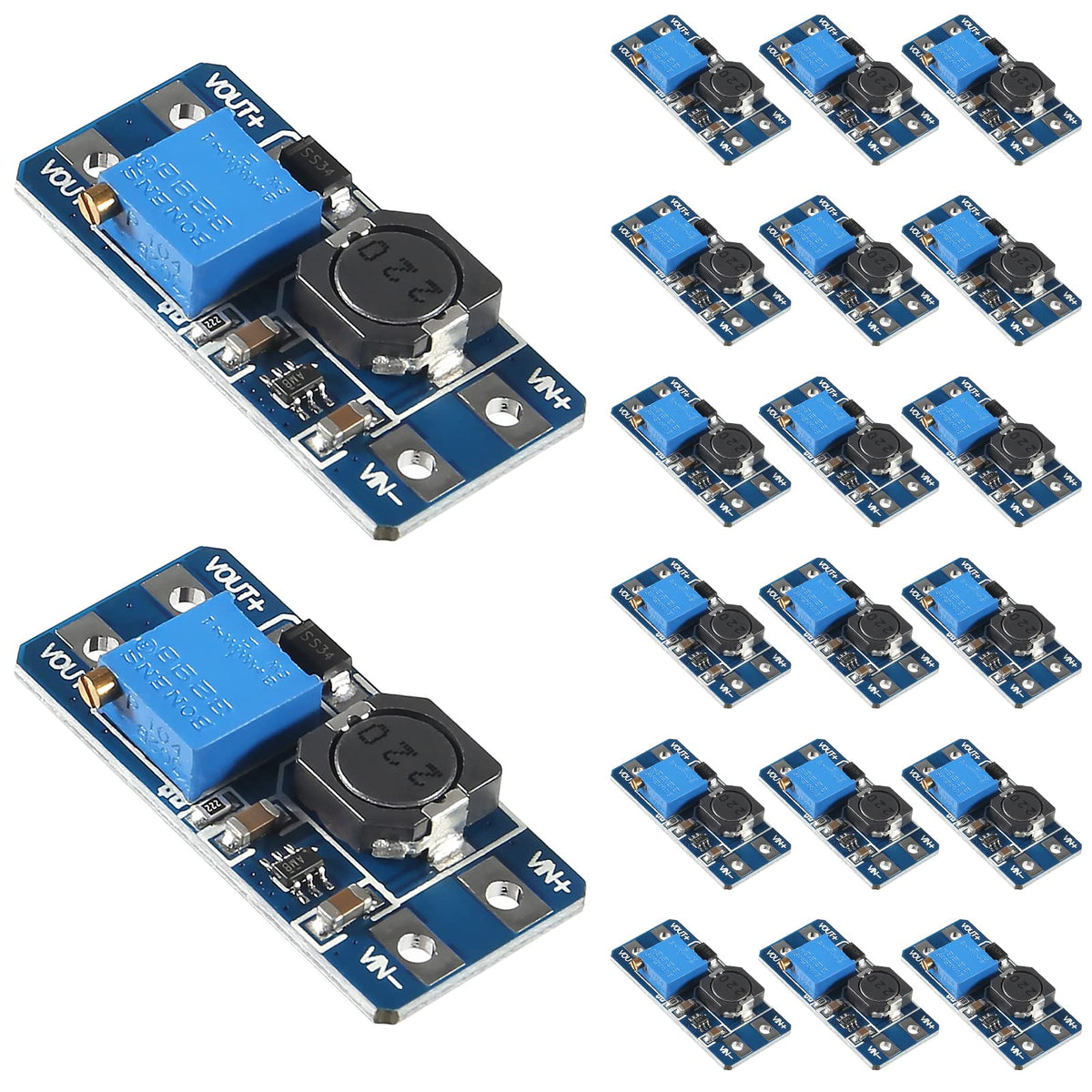 Diitao 20PCS Adjustable Step Up Converter MT3608 DC-DC Step Up Boost Power Converter 2A Modules Step Up Adjustable Voltage Regulator Board Input…