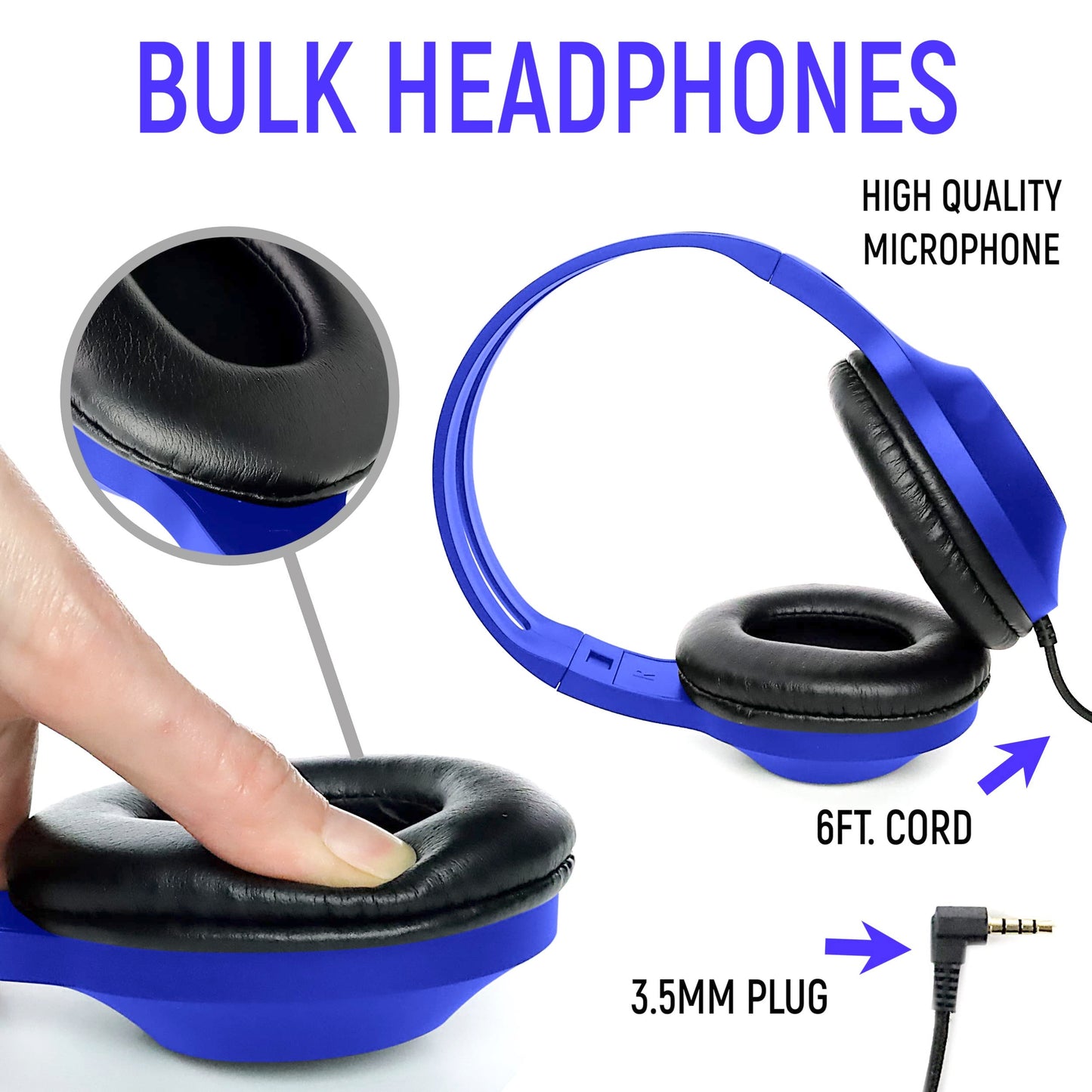 Eduvy Bulk Headphones for Classroom with Microphone, Heavy-Duty School Pack Wired Headphones for Students. Teacher Must Haves Supplies from…