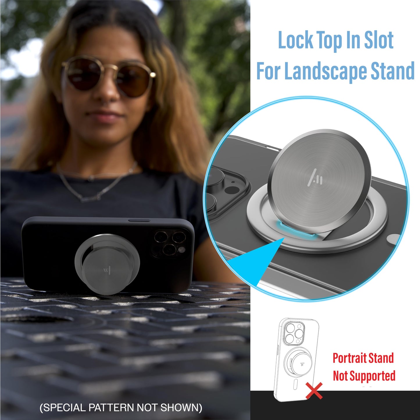 Tango Ultra Thin Grip for MagSafe: One Hand Open, Stand, 10x Expandable, Space Grade Steel, Removable for Wireless Charging. Half The Thickness, Twice