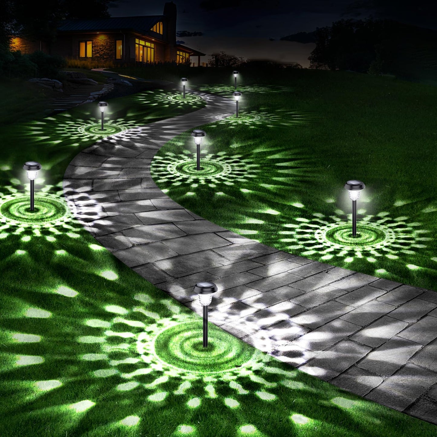 10 Pack Ultra Bright Solar Lights Outdoor Waterproof, from Dusk to Dawn Up to 12H Outdoor Solar Lights, Auto On/Off Solar Powered Garden Pathway