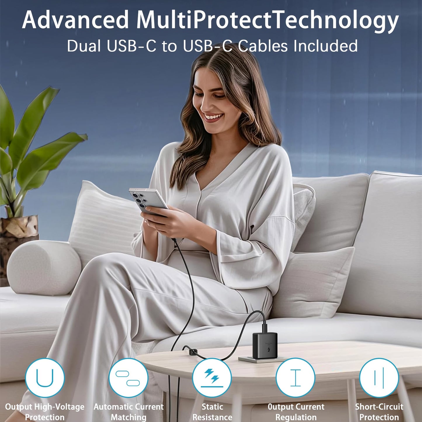 XOUBZ 2026 45W Super Fast Charger USB-C Type C PD3.0 Android Phone Charger Compatible with Samsung Galaxy S25 Ultra/S25/S25+/S24 Ultra/S24+/S24/S23