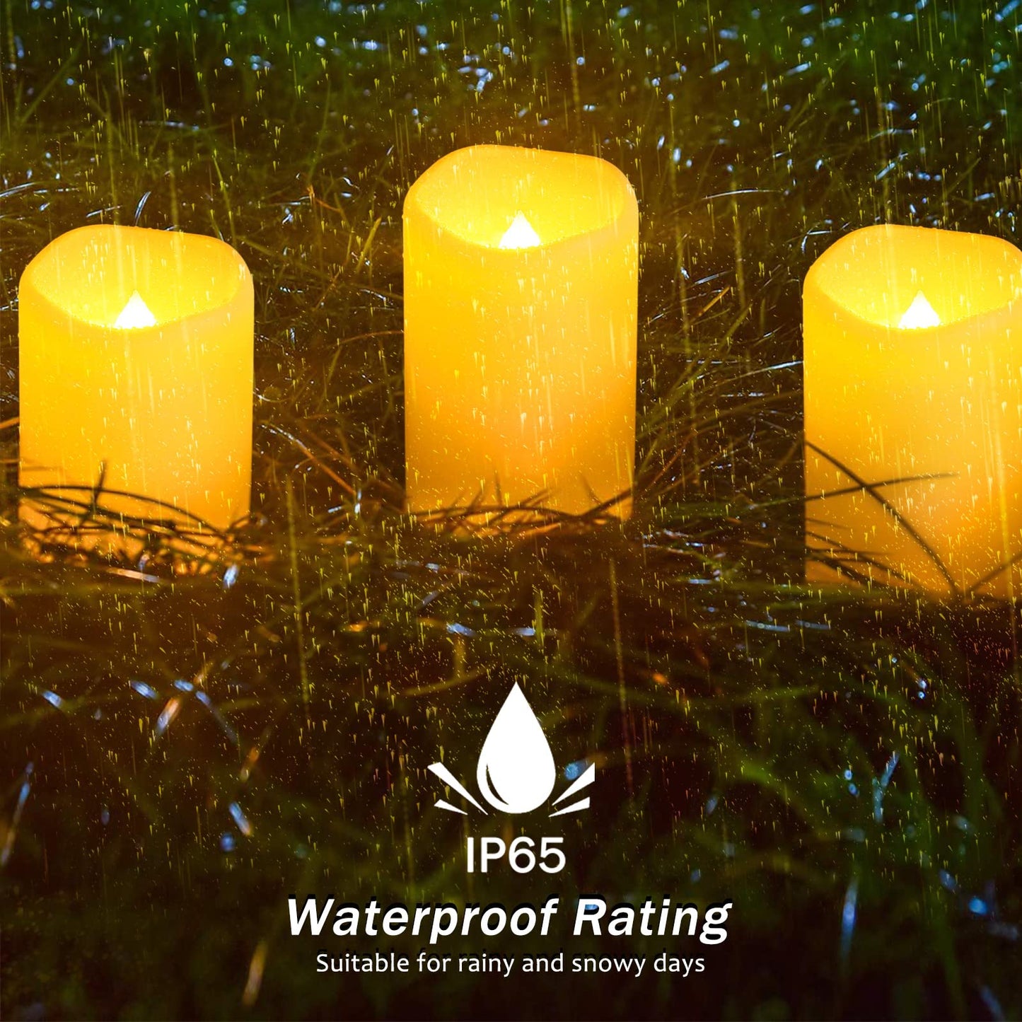 YOROXRG Solar flameless Candles Outdoor Waterproof,Dusk to Dawn Outdoor Lighting, Flickering fameless Reusable LED Light Candles for Lantern Garden
