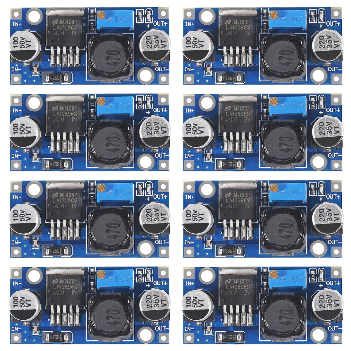 JUZITAO 8 Pack LM2596 DC to DC Buck Converter 3.0-40V to 1.5-35V High Efficiency Adjustable Voltage Regulator Power Supply Step-Down Module
