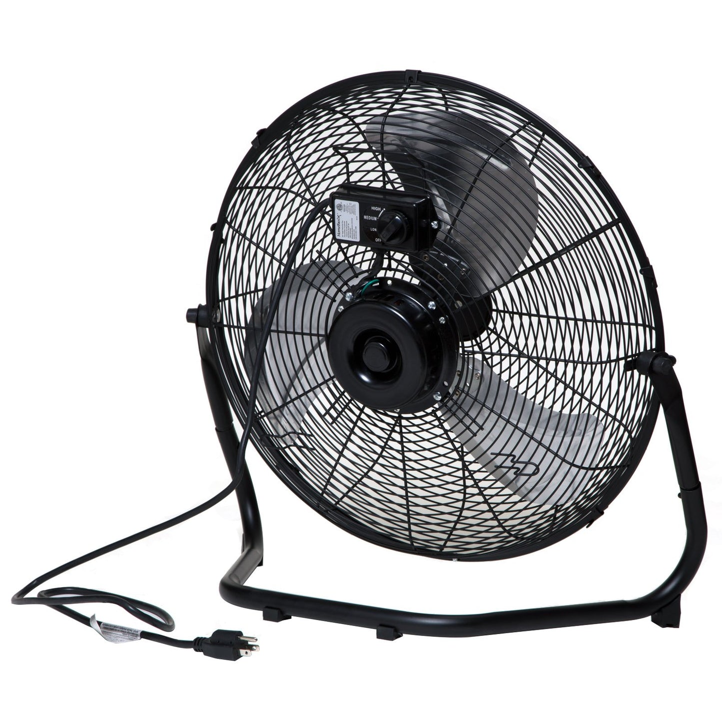 HOMEBASIX LF-20 High Velocity Floor Fan, 20-Inch, Black