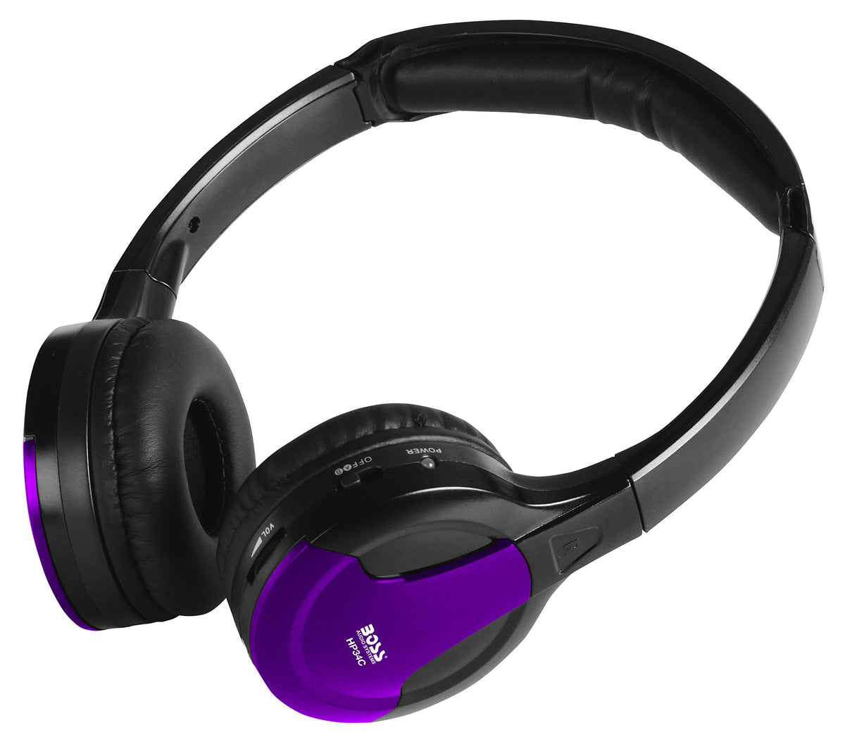 BOSS Audio Systems HP34C Dual Channel Foldable Wireless Headphone, Interchangeable Color Accent Caps, Multicolor