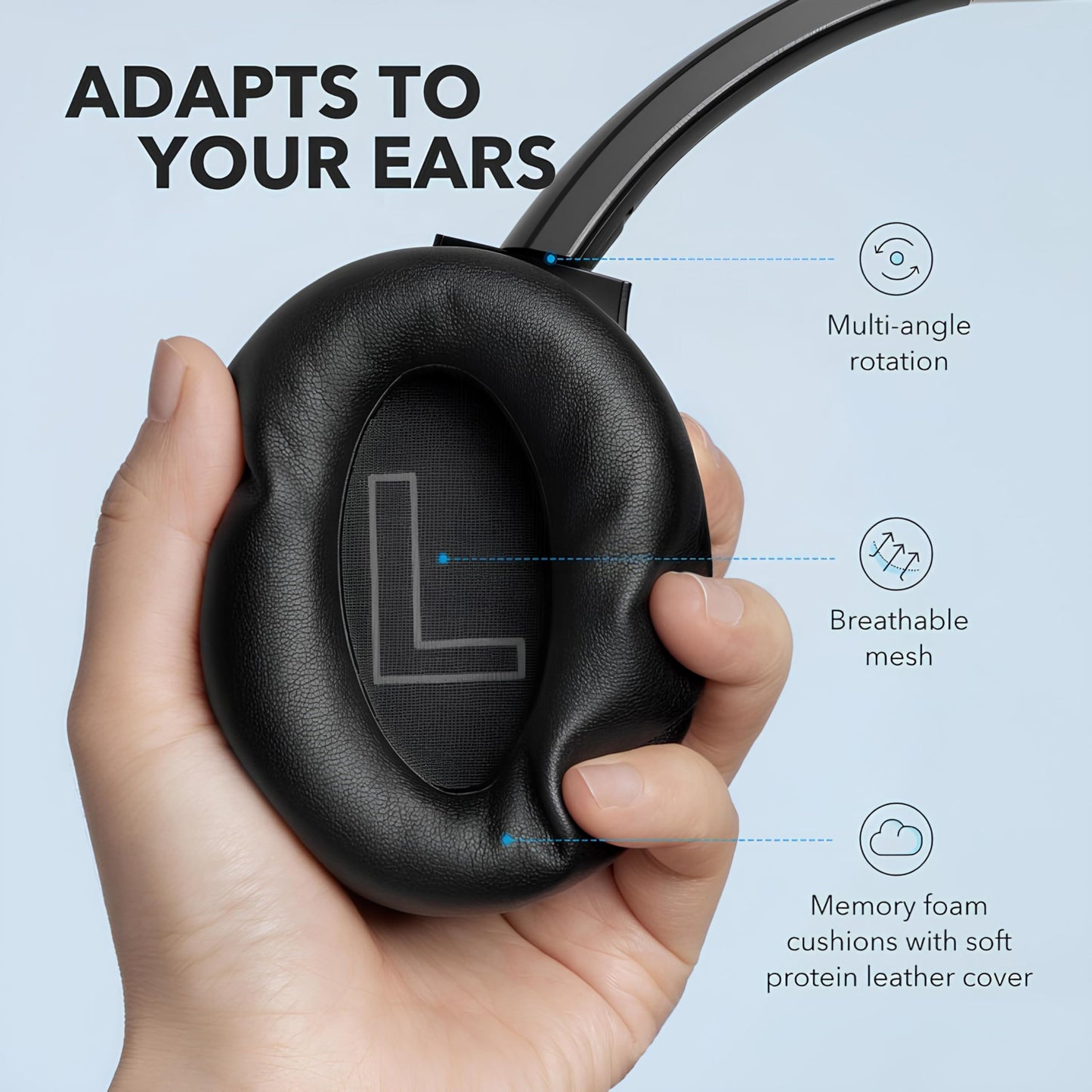 Soundcore Anker Life Q20 Hybrid Active Noise Cancelling Headphones, Wireless Over Ear Bluetooth Headphones, 60H Playtime, Hi-Res Audio, Deep Bass…