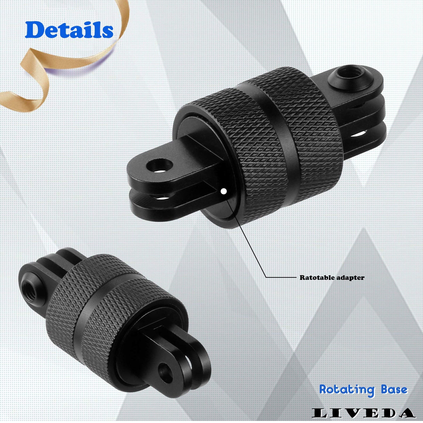 360 Degree Rotation Tripod Mount Adapter, Aluminum 1/4 inch 20 Camera Mount Adapter Compatible with GoPro 13/12 Black,Hero10/ 9/8/ 7/6/ 5/ Series,DJI