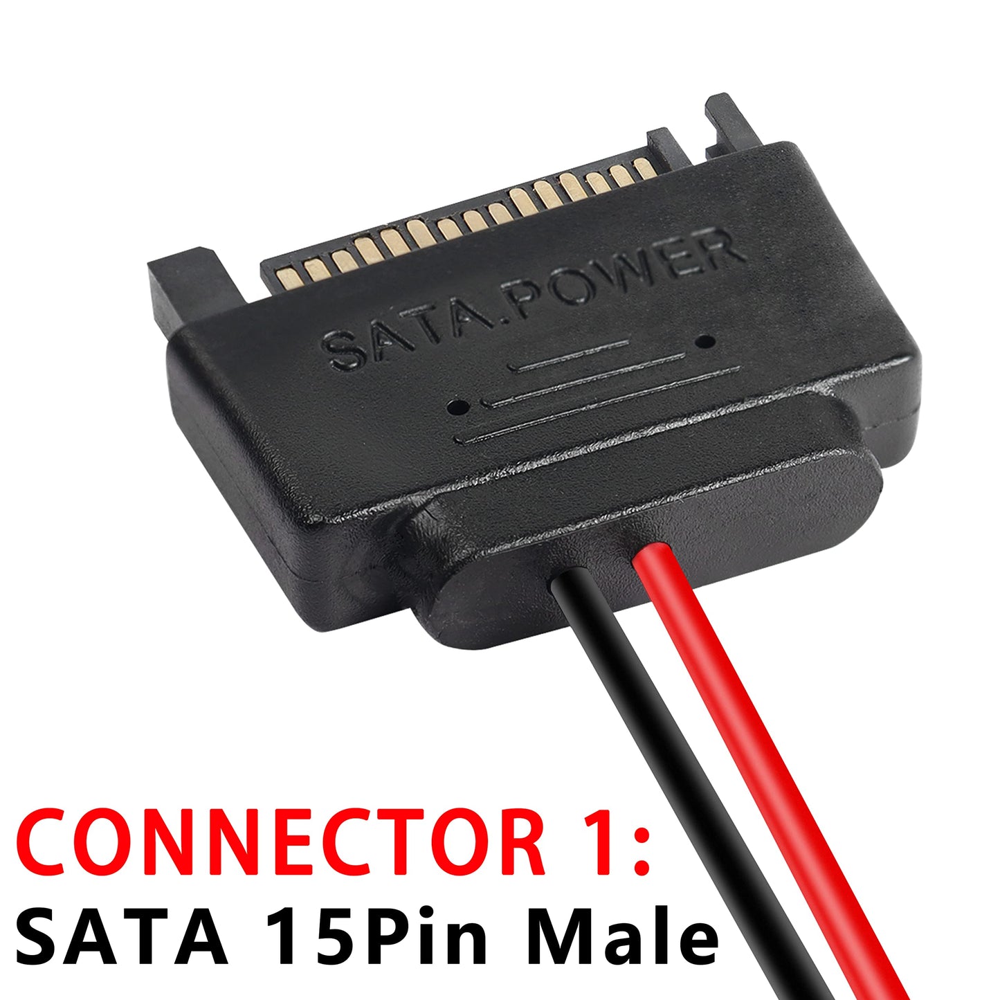 MEIRIYFA SATA Power Adapter - 15 to 6 Pin Slimline Cable (2 Pack)