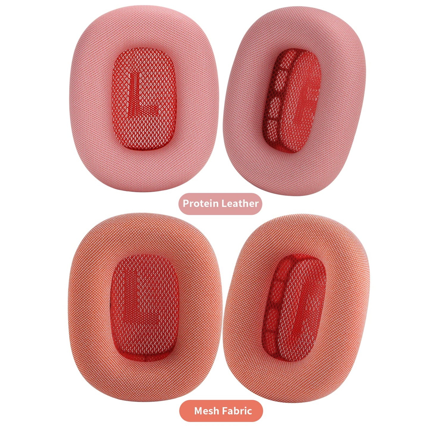 EARROCK Replacement Ear Cushions for AirPods Max 1 Over-Ear Headphones, Mesh Fabric Covered Earpads with Memory Foam and Magnet (Pink)
